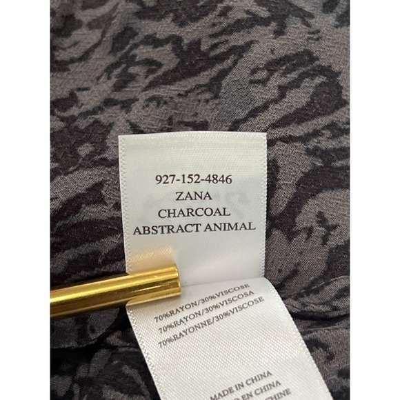 Rails Zana Dress Women’s Large Charcoal Animal Print Mini Smocked - Picture 9 of 14